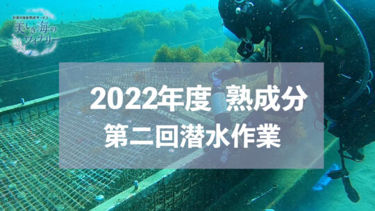 2022年度熟成分第二回潜水作業へ！